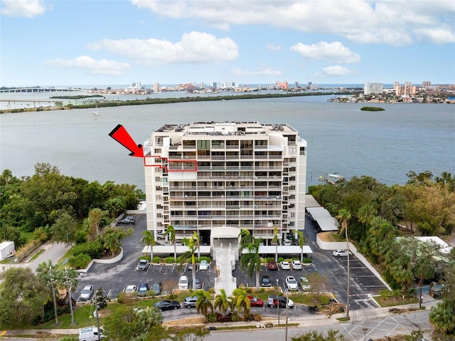 500 N Osceola Ave Unit 802, Clearwater, FL 33755 - birds eye view of property with a view of city and a water view