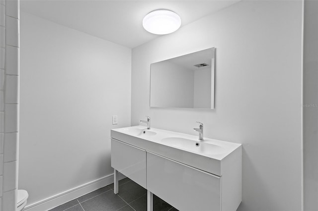 500 N Osceola Ave Unit 802, Clearwater, FL 33755 - bathroom featuring a sink, tile patterned flooring, toilet, and double vanity