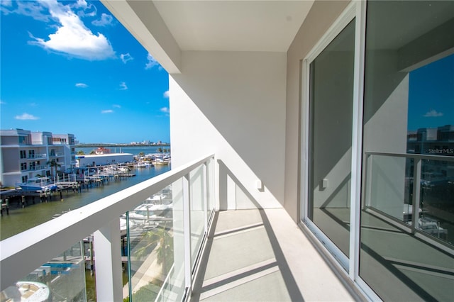 balcony with a water view