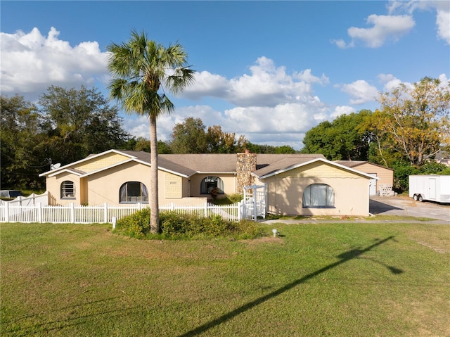 view of single story home