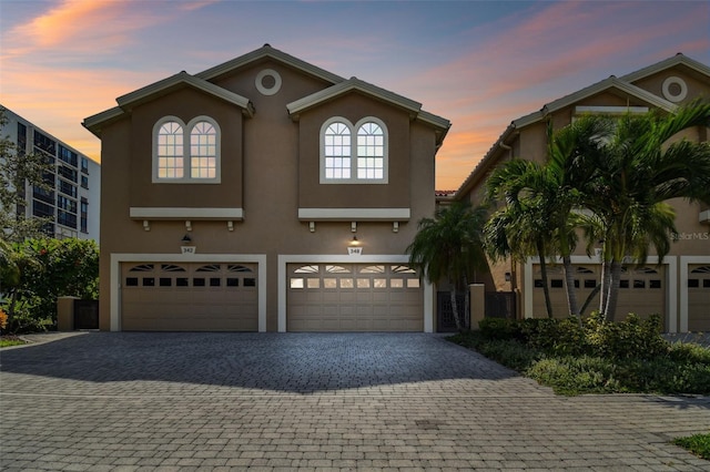 view of front of property featuring a garage