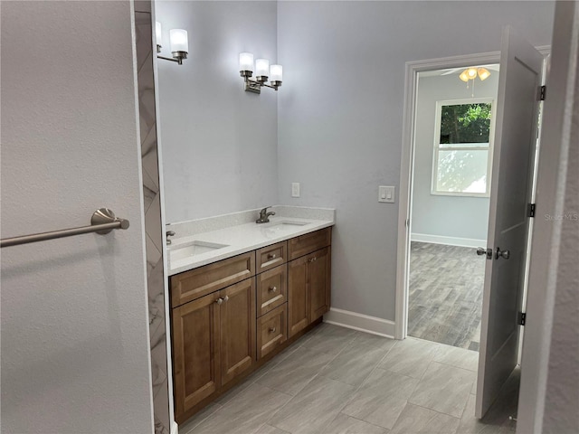 bathroom with vanity