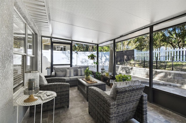 sunroom with plenty of natural light