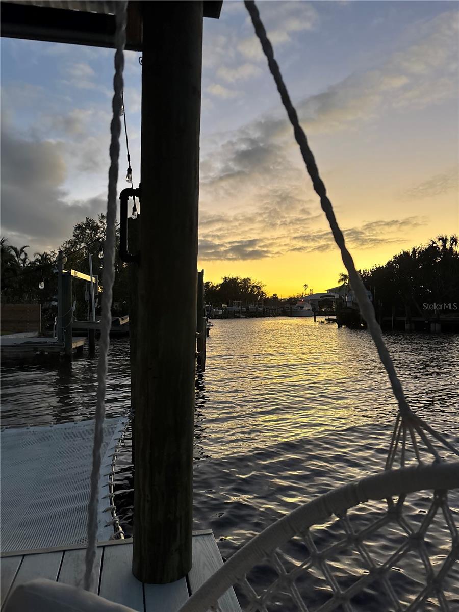 water view with a boat dock