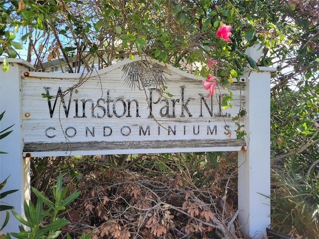 view of community sign