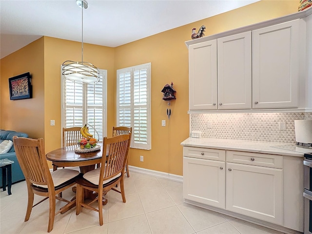 view of tiled dining space