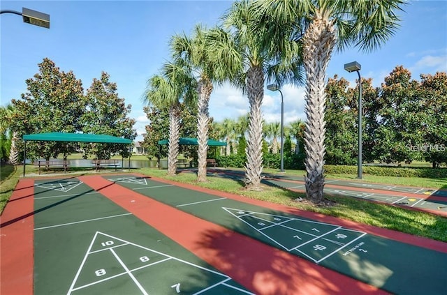 15810 Cobble Mill Dr, Wimauma, FL 33598 - view of community with shuffleboard and uncovered parking