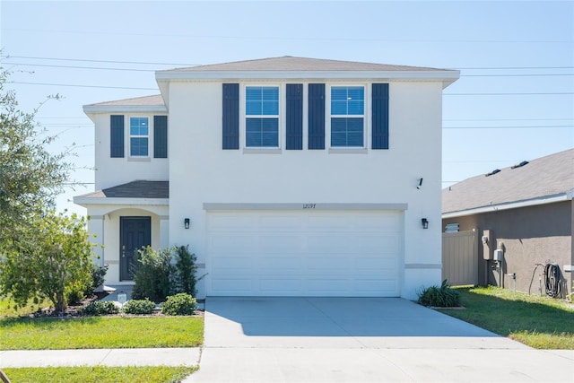 view of property featuring a garage