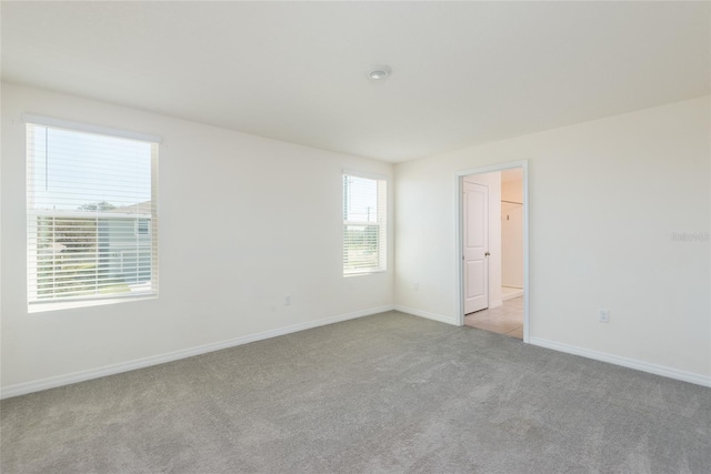 empty room with light colored carpet and a wealth of natural light