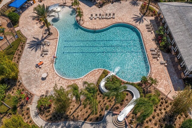 3320 Majestic View Dr, Lutz, FL 33558 - aerial view of a pool area