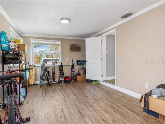 storage room with a wall unit AC