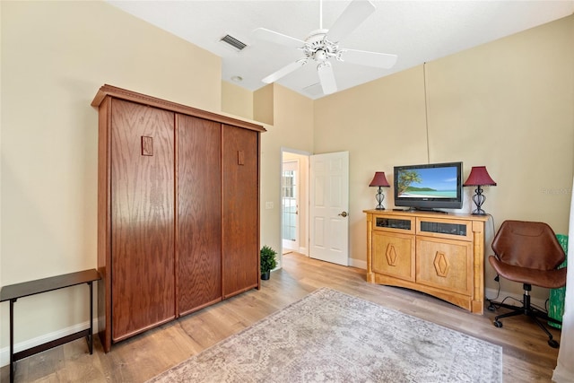 168 Rue Des Chateaux, Tarpon Springs, FL 34688 - office area with light wood-type flooring and a ceiling fan