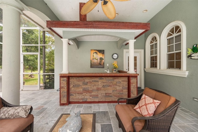 168 Rue Des Chateaux, Tarpon Springs, FL 34688 - view of patio featuring a ceiling fan