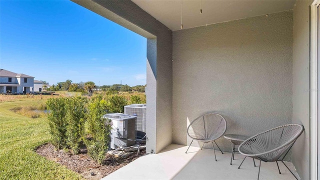 view of patio / terrace featuring central AC unit