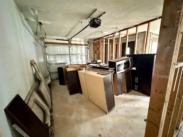 interior space featuring a textured ceiling