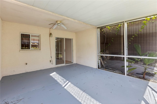 view of patio with ceiling fan