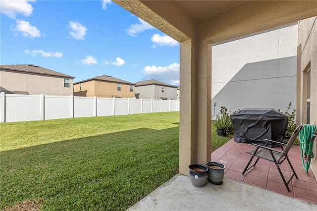 view of yard featuring a patio area