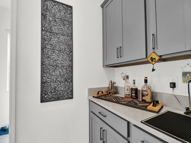 bar with gray cabinets