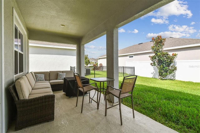 view of patio / terrace featuring an outdoor hangout area