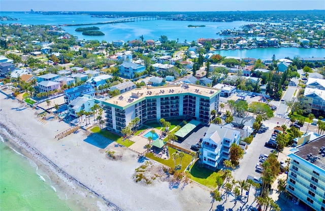 aerial view of a nearby body of water