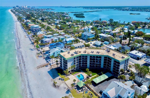 drone / aerial view of unending shoreline