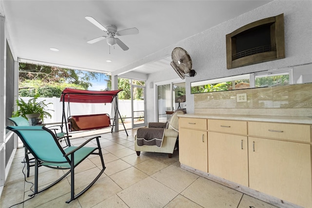 view of patio / terrace with ceiling fan