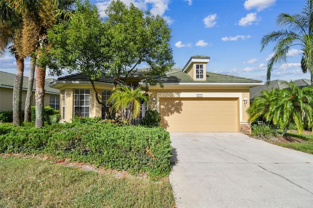 view of front of house with a garage