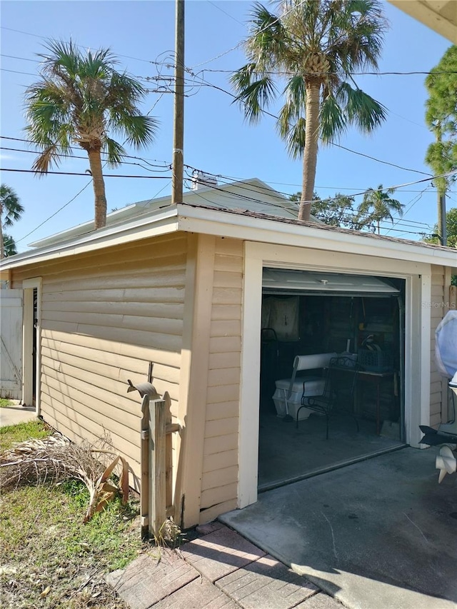 view of garage