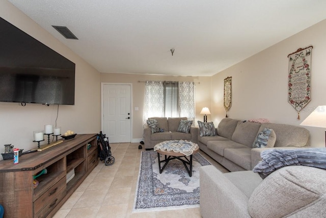 view of tiled living room