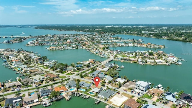 7886 9th Ave S, Saint Petersburg, FL 33707 - aerial view of property's location with a large body of water and a marina