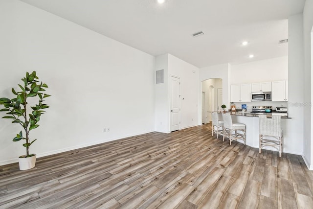 living room featuring light hardwood / wood-style floors