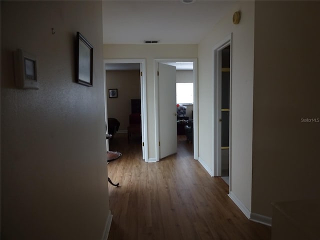 hall featuring light hardwood / wood-style flooring