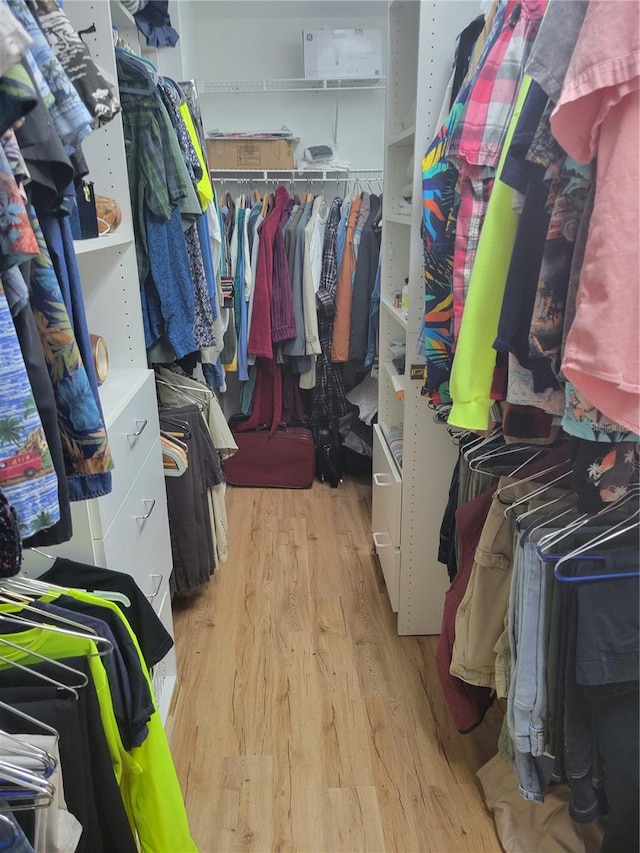 spacious closet with light wood-type flooring