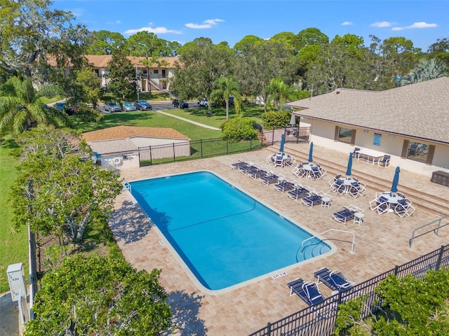 view of pool featuring a patio area