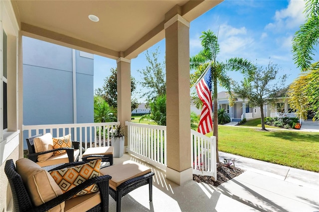 view of patio / terrace with a porch