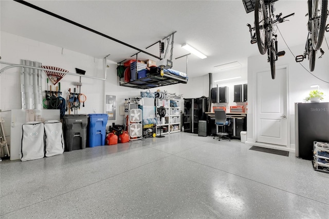 garage with electric panel