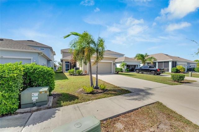 single story home with a front lawn