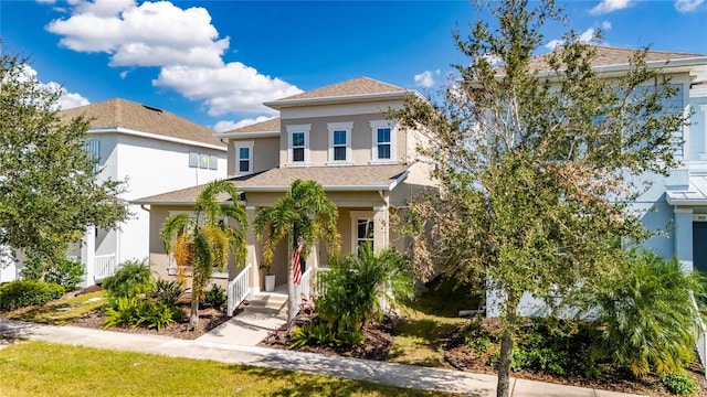 view of front of home featuring covered porch