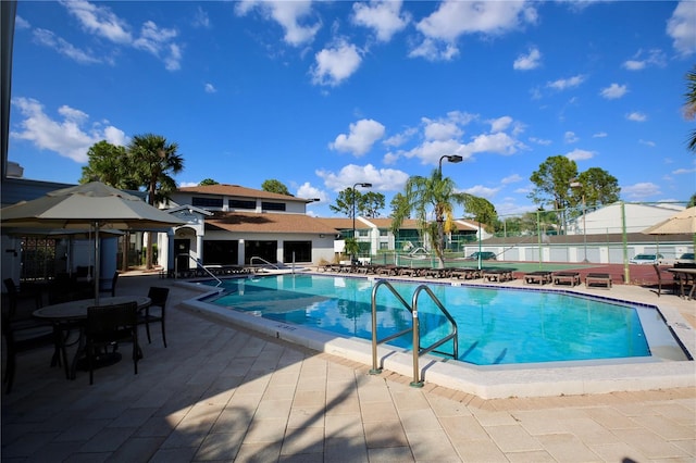 view of pool featuring a patio area