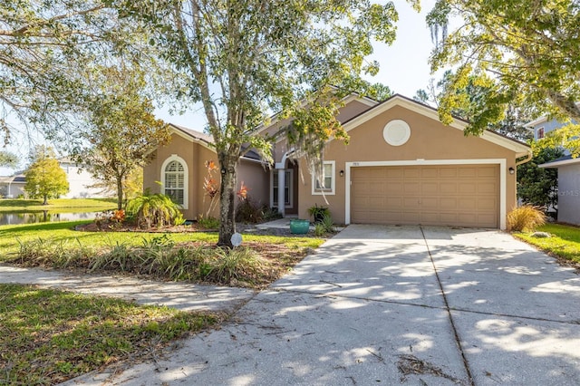 view of front of home with a garage