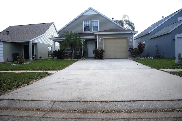 view of front facade with a front lawn