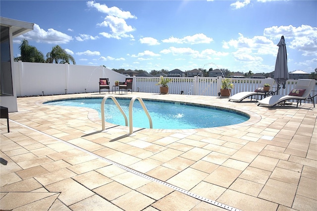 view of pool featuring a patio area