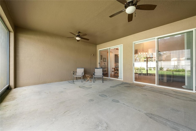 view of patio with ceiling fan