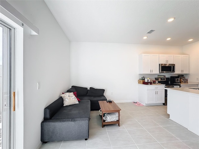 view of tiled living room