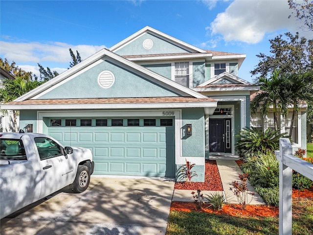 view of front facade with a garage