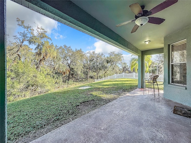 view of patio / terrace with ceiling fan