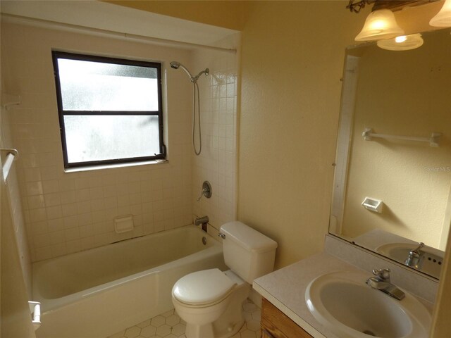 27242 Sunnybrook Rd Unit B, Punta Gorda, FL 33983 - full bath with vanity, bathtub / shower combination, toilet, and tile patterned flooring
