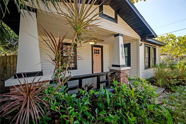 property entrance featuring covered porch