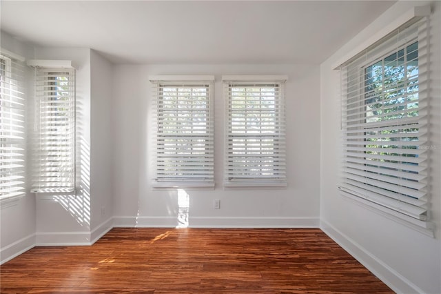 empty room featuring dark hardwood / wood-style floors