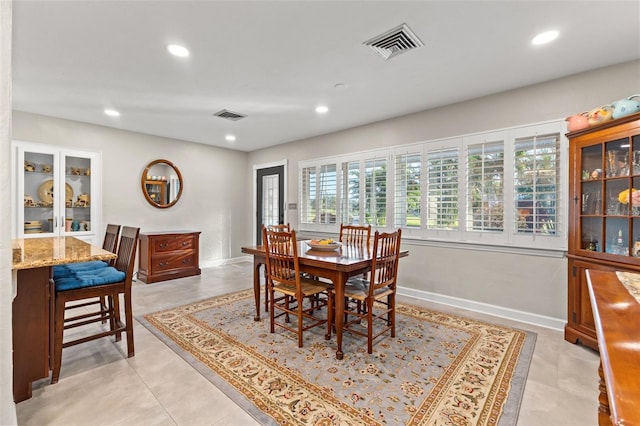 view of tiled dining area